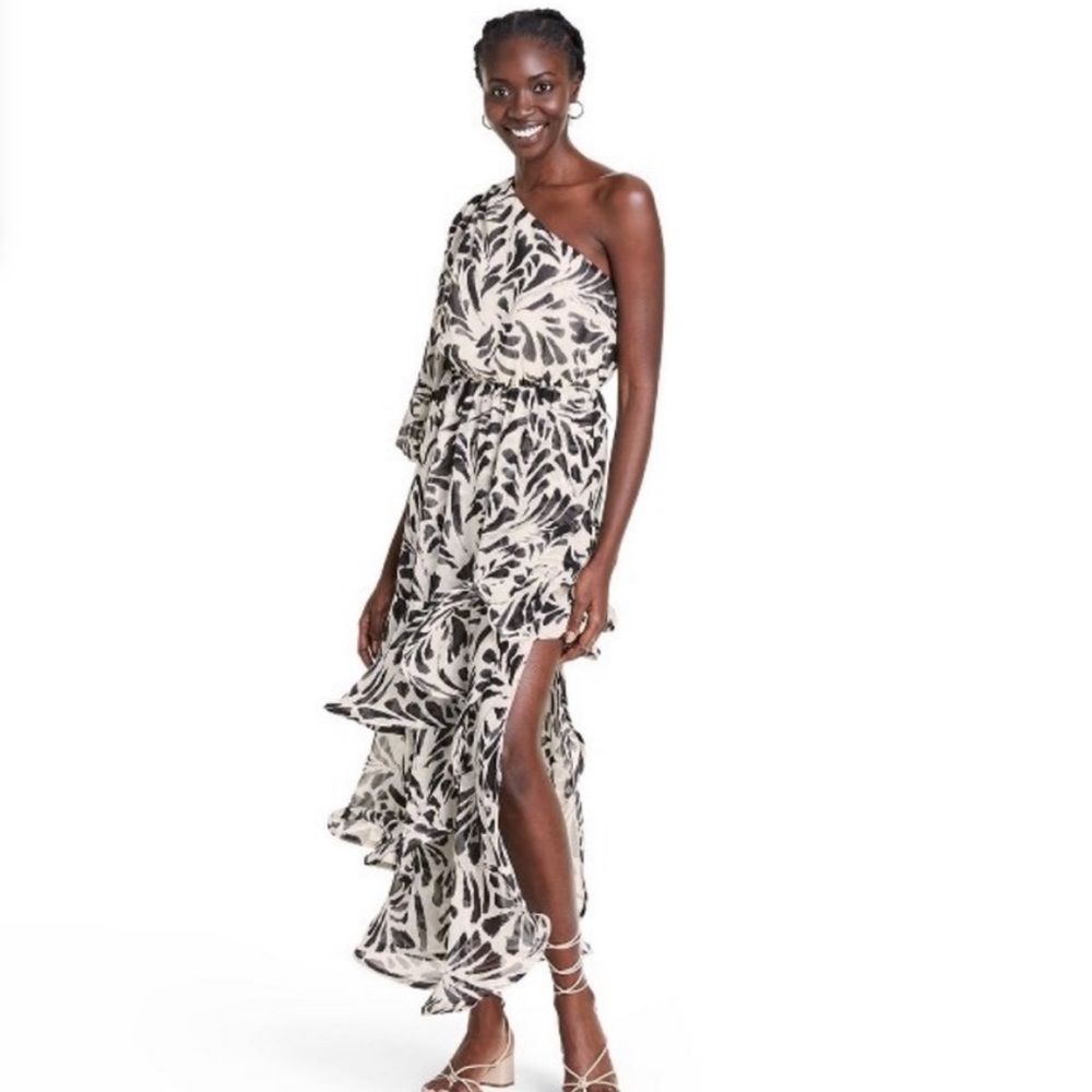 ALEXIS Target Botanical one shoulder ruffle dress